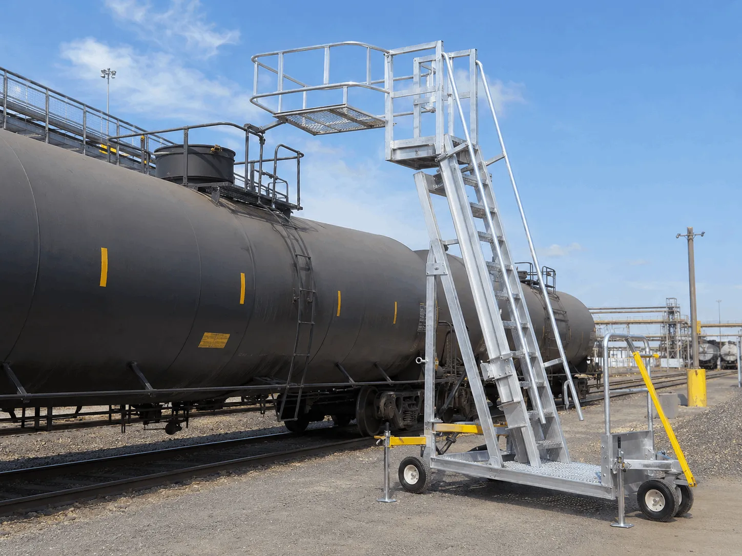 Portable loading-access equipment at an industrial site